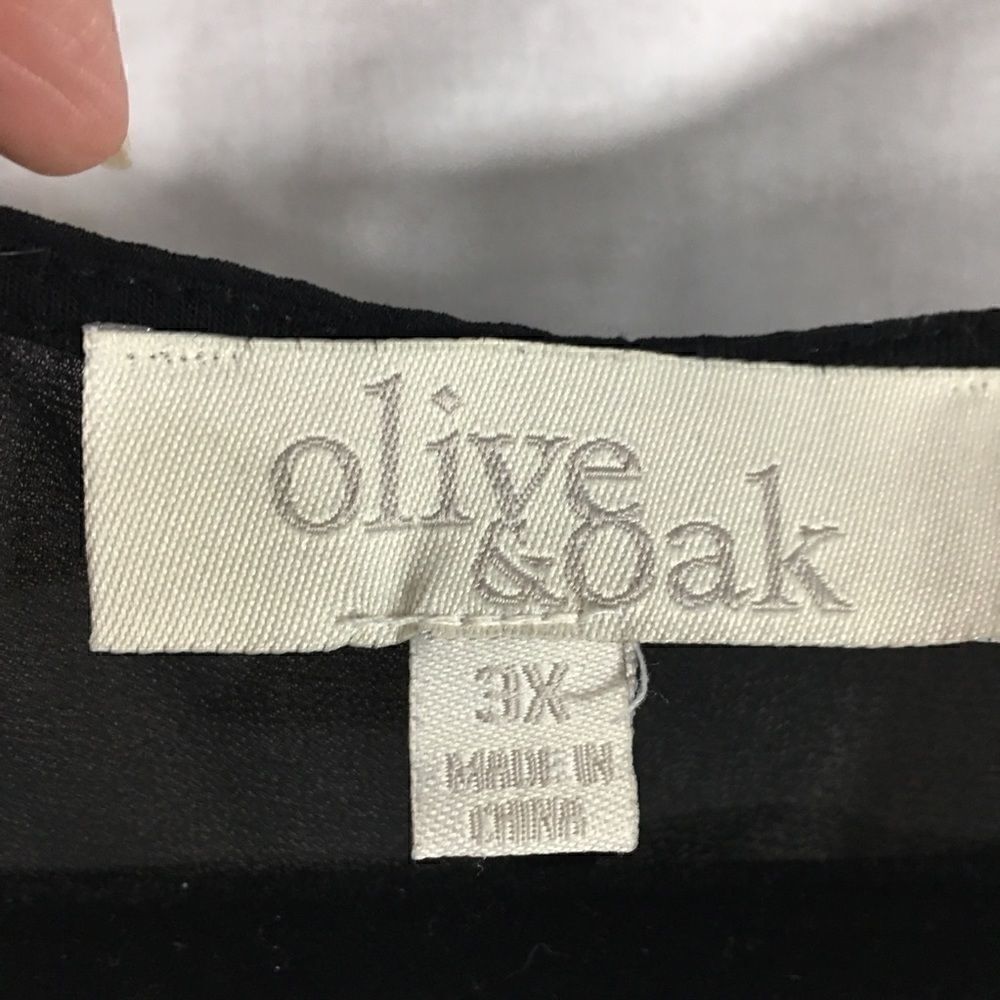 Olive & Oak 3X black polka dot short sleeved top double layered - Picture 3 of 4